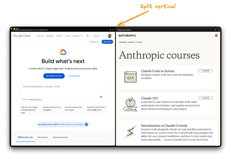 Image of the Vivaldi with split vertical